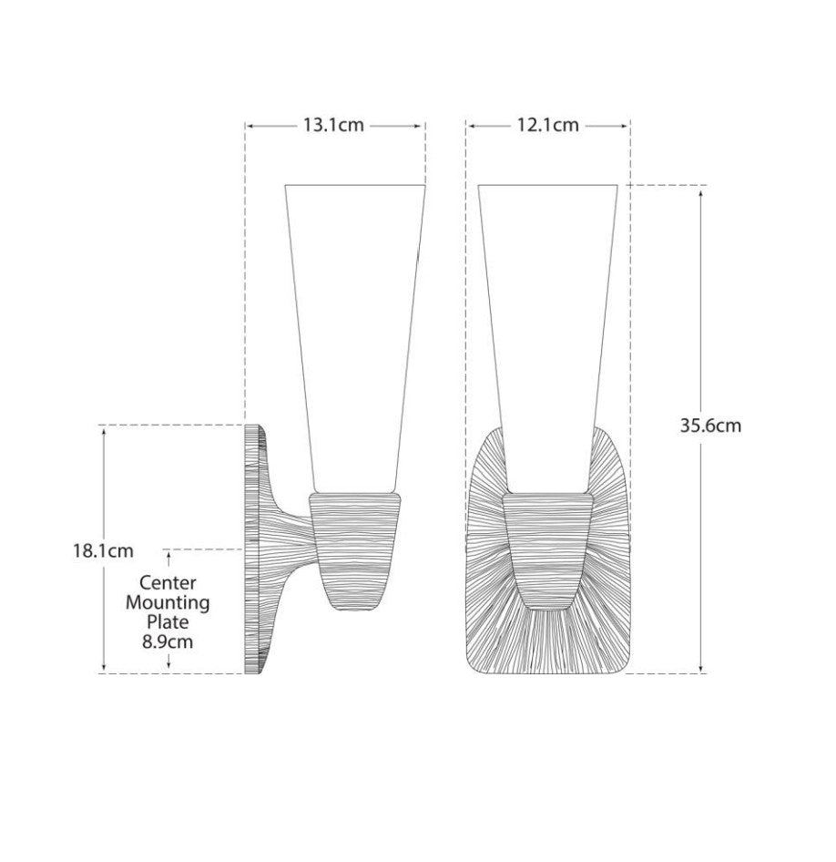 Utopia Single Wall Light Aged Iron dimensions