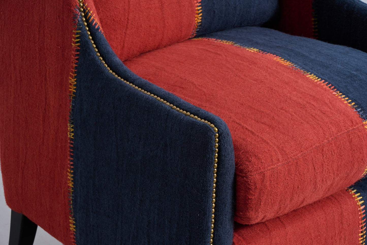 Andrew Martin Regal Chair Turkish Perde Red & Blue