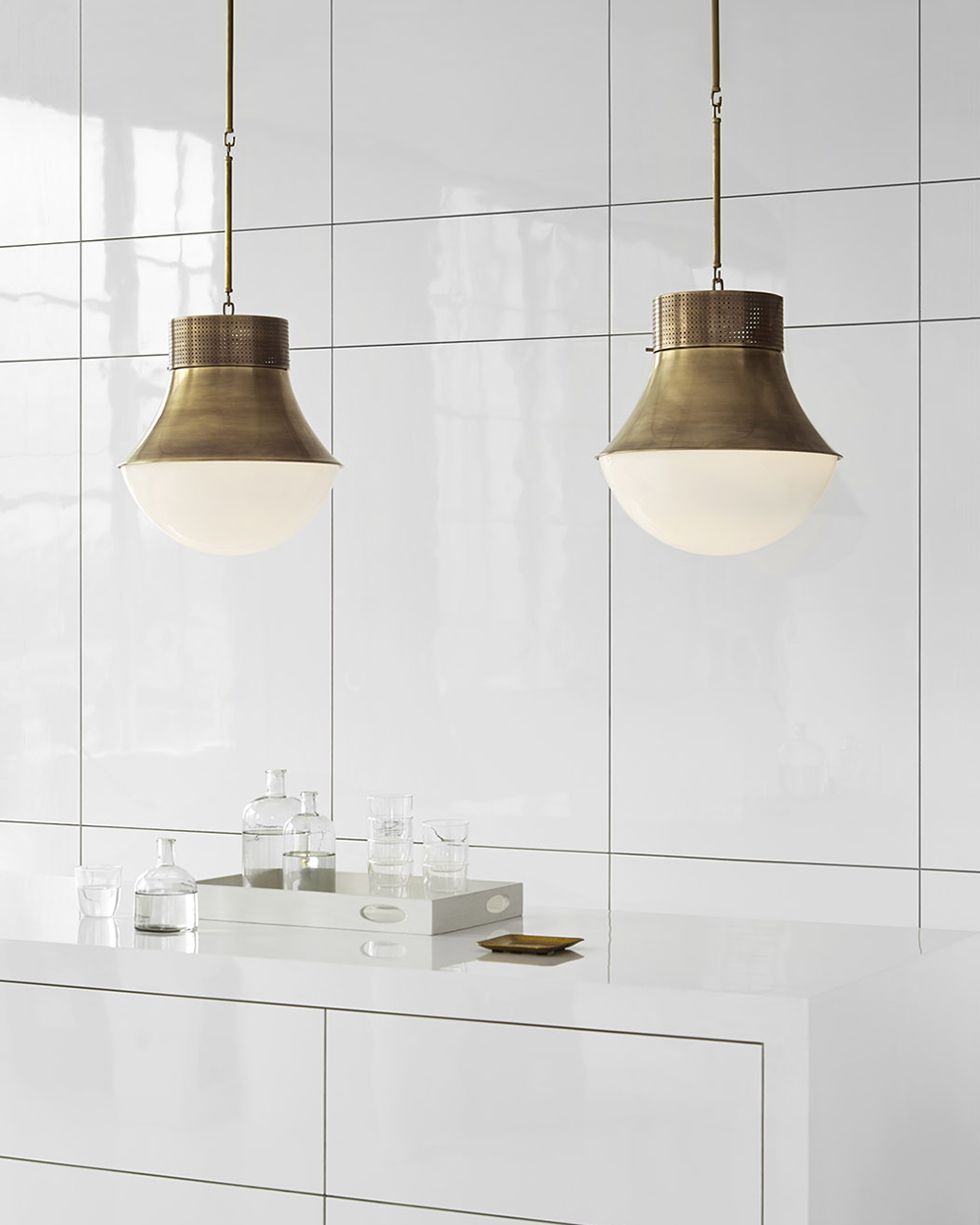 Andrew Martin | Precision Pendant Light, Antique Burnished Brass