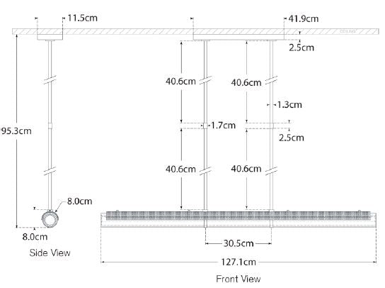 Precision Linear Pendant dimensions