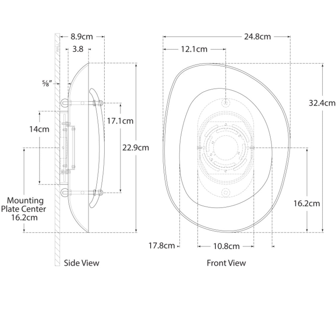 Samos Round Wall Light dimensions