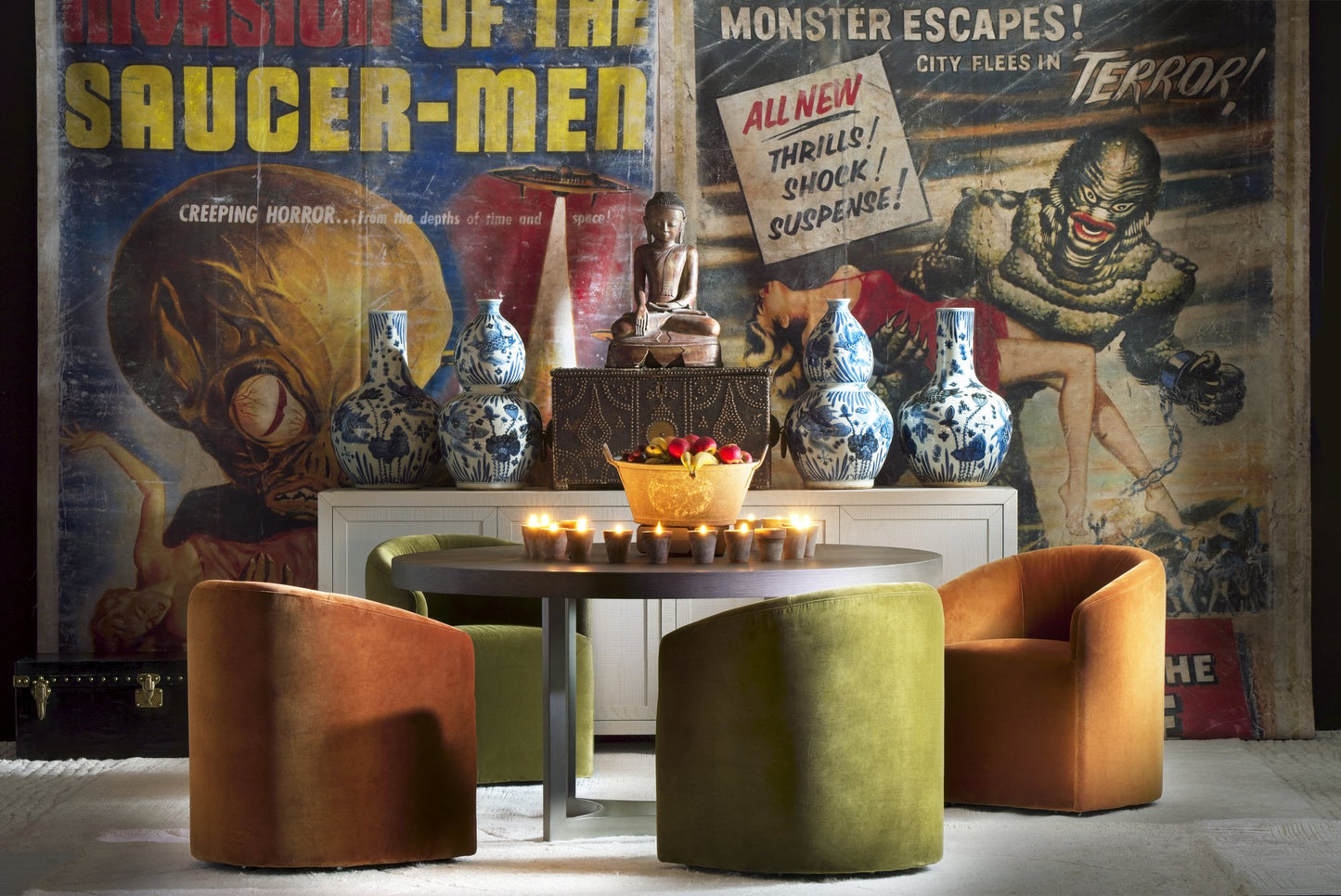 Andrew Martin Alto Dining Chair Velvet Olive