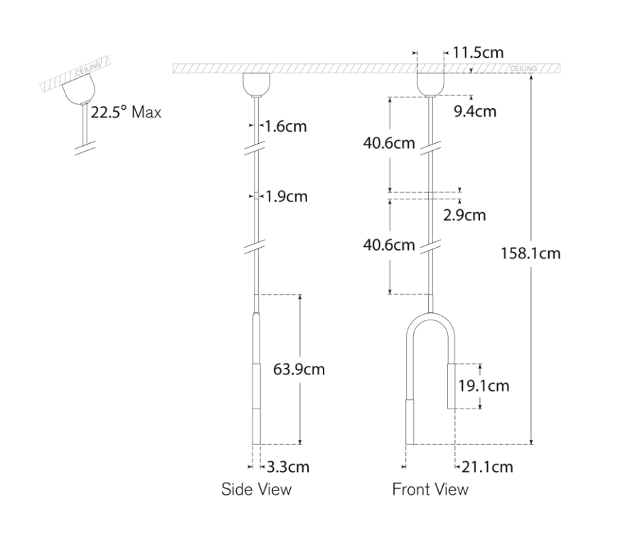 Rousseau Pendant Light dimensions