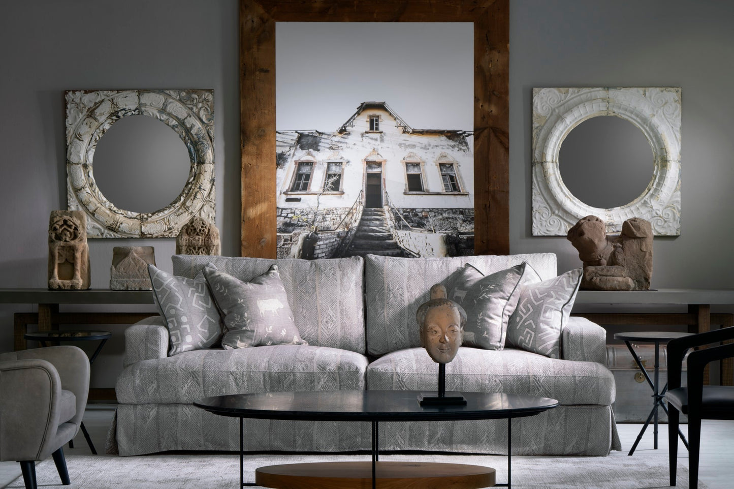 Andrew Martin Strand Custom Sofa in Isthmus Smoke