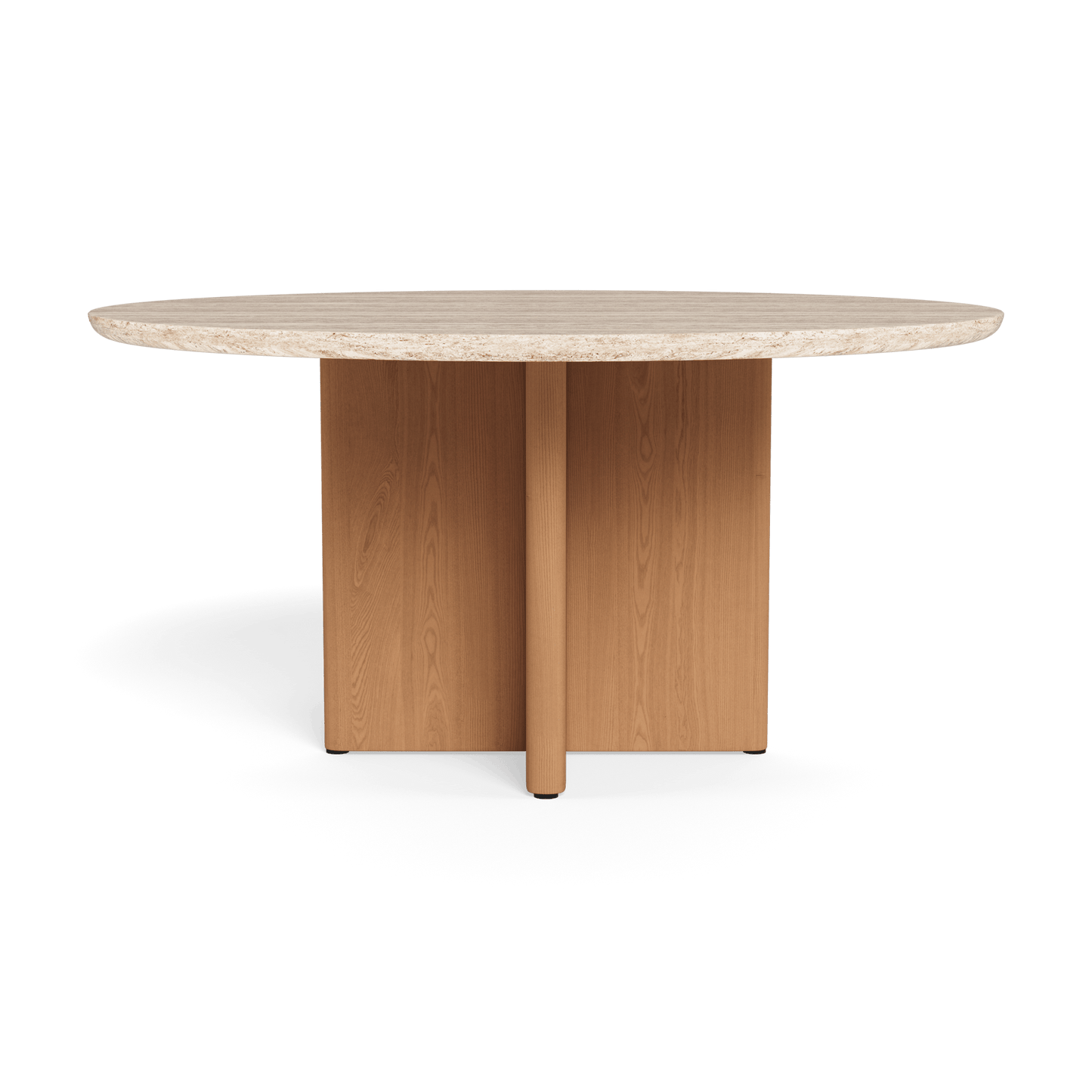 Caicos Outdoor Round Dining Table Teak front