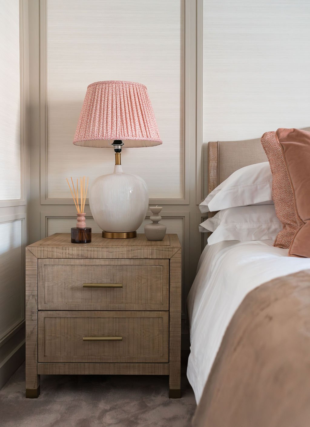 Andrew Martin | Raffles 2 Drawer Bedside Table Natural