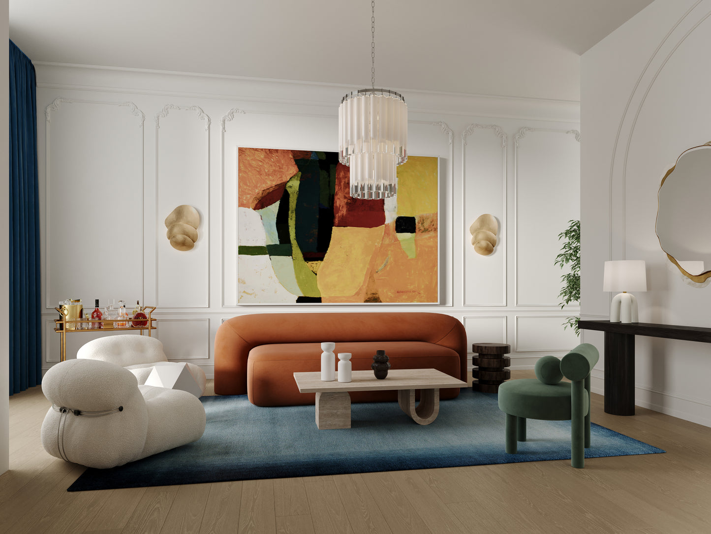 Andrew Martin | Akemi Wall Light Vintage Gold Leaf