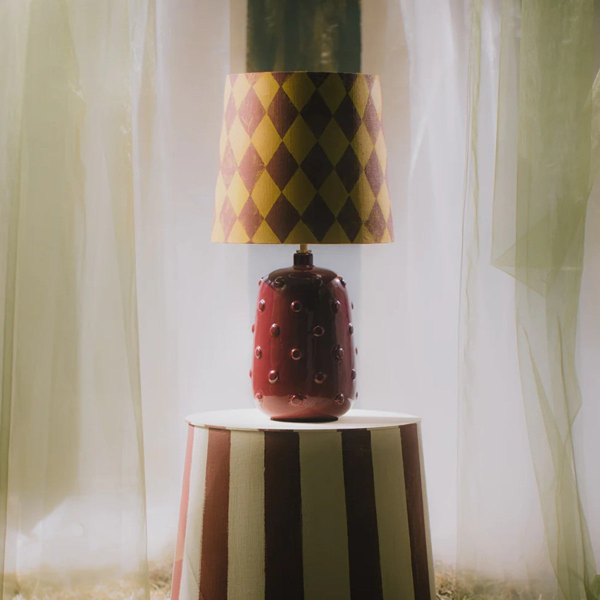 Porta Romana | Button Lamp Large | Cranberry