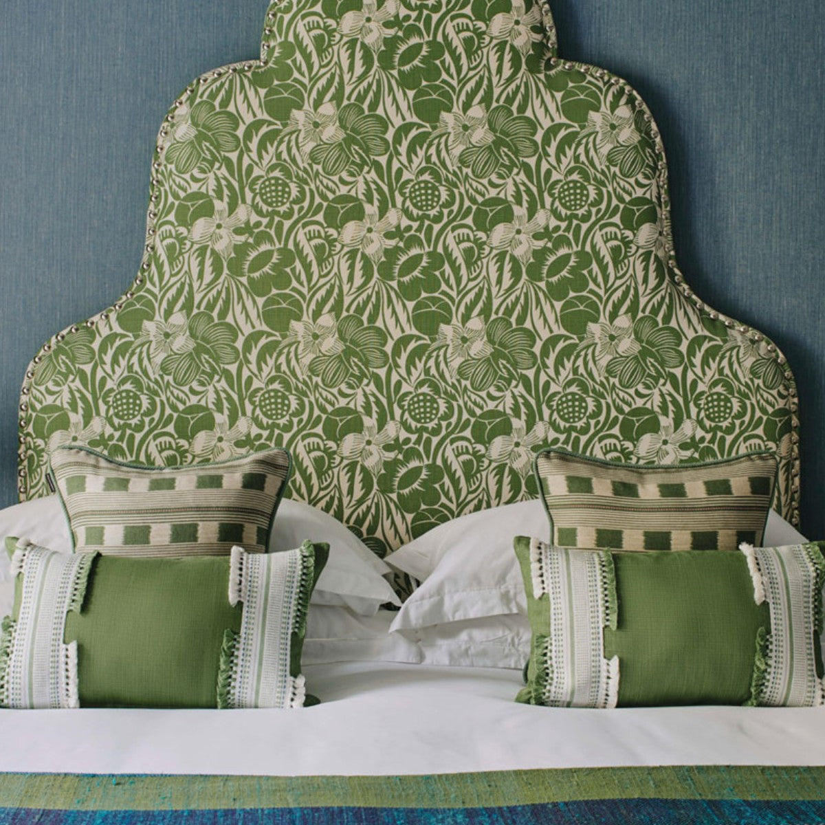 Christopher Farr Cloth | Pom Parade Cushion Green
