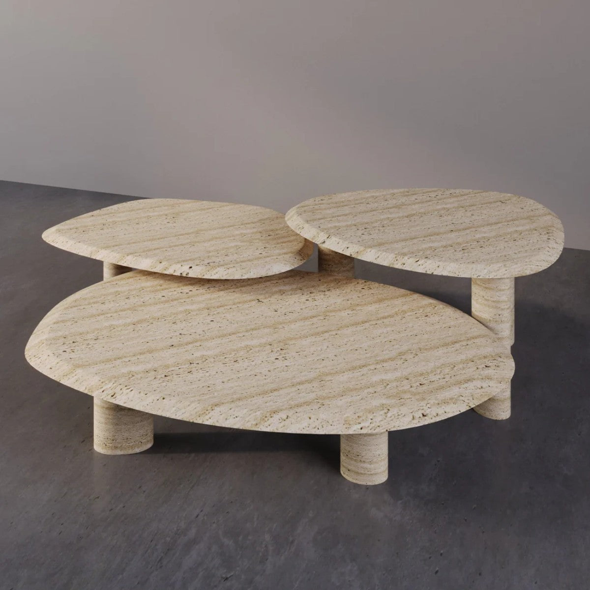 Marble Furniture | Three Musketeers Marble Coffee Table - Set of 3