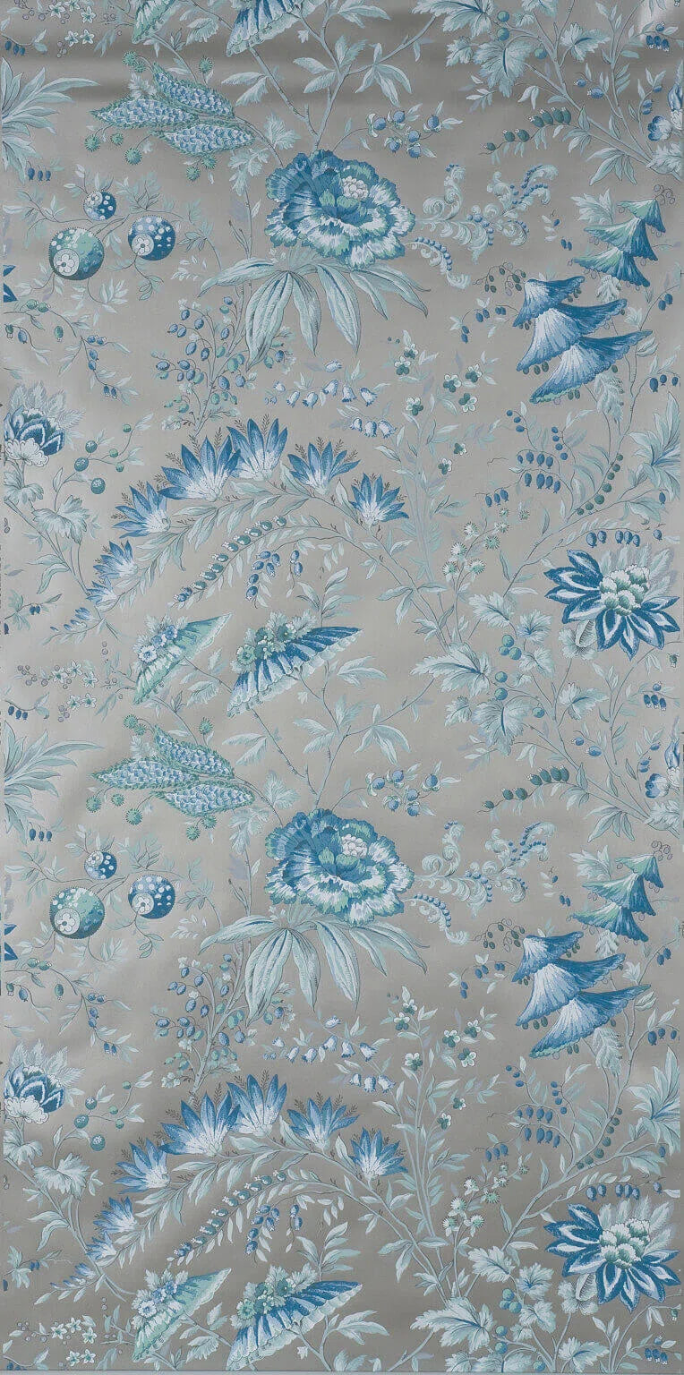 Pierre Frey Wallpaper Tarantelle - Platinum Blue
