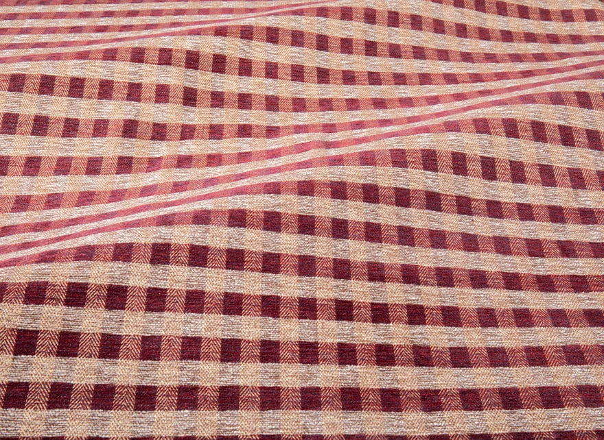 Pierre Frey Ticking check chenille - Maroon