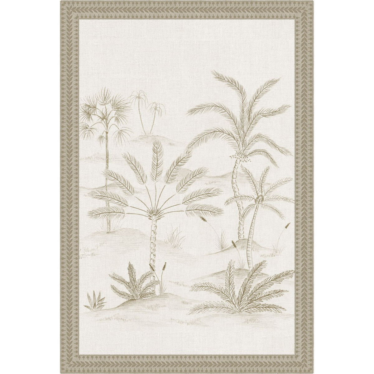 Casamance | Skoura Encadré wallcovering - Ivoire/sable