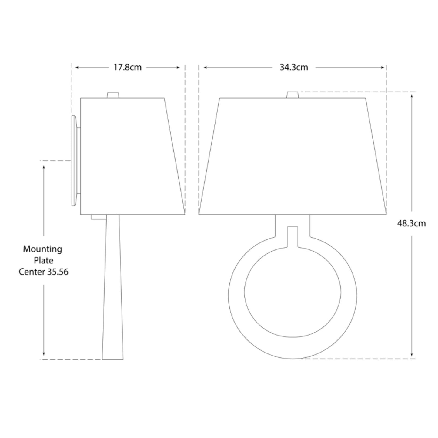 Ring Form Wall Light dimensions