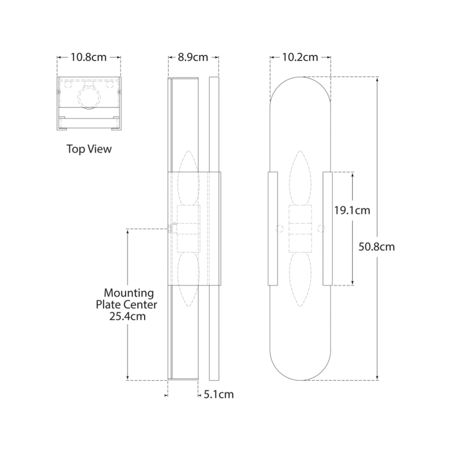 Melange Wall Light Bronze dimensions