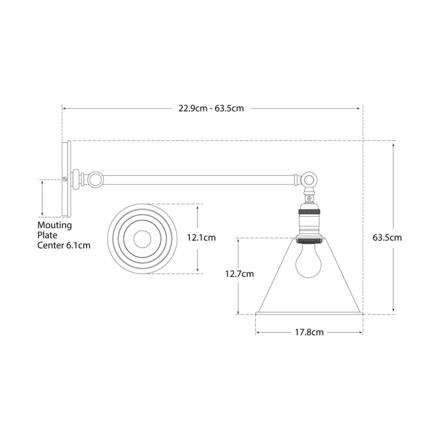 Boston Wall Light dimensions