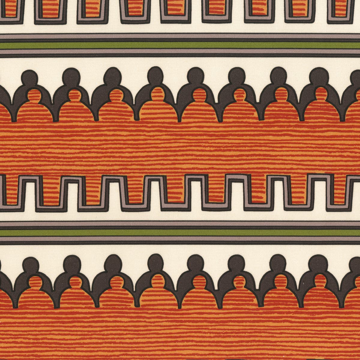 Rubelli Gothic Folly fabric - Burnt orange