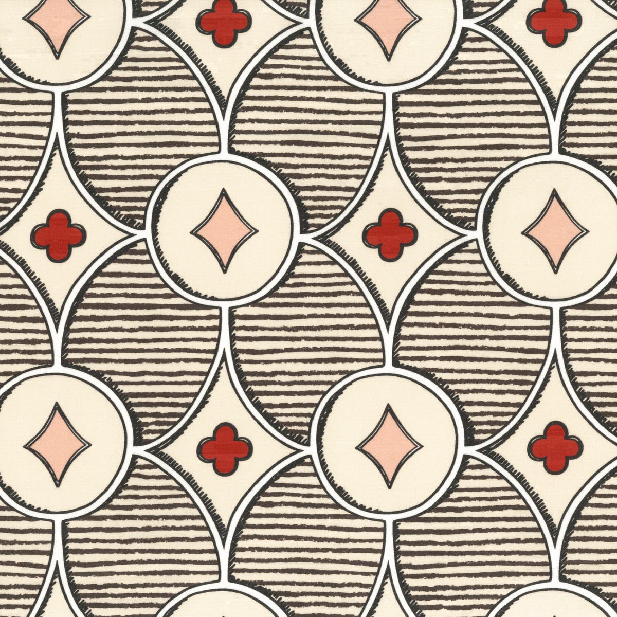 Rubelli Quatrefoil fabric - Cream