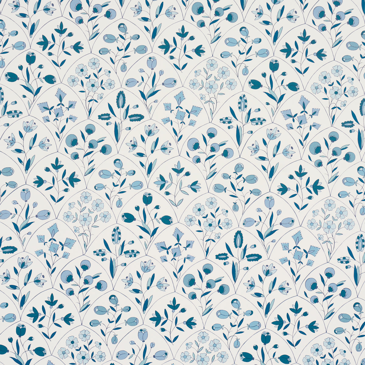Schumacher | Frances Scallop Floral wallcovering - 5015962