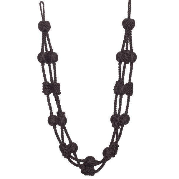 Harbour Beaded & Knotted Holdback - Ebony