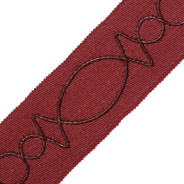 Leather Appliqué on Wool - Burgundy