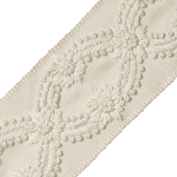 Elise Embroidered Border - Alabaster