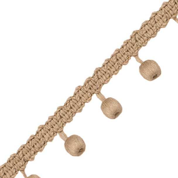 Bali Jute Beaded Fringe - Burlap