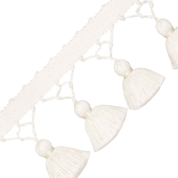 Bali Cotton Knotted Tassel Fringe - Cream
