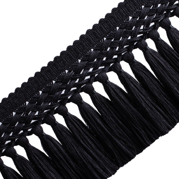 Édelie Linen Tassel Skirt Fringe - Onyx