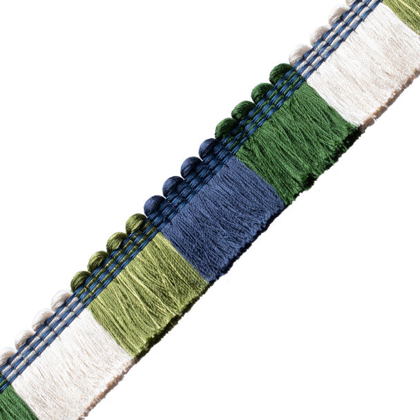 Trianon Blocked Brush Fringe - Emerald