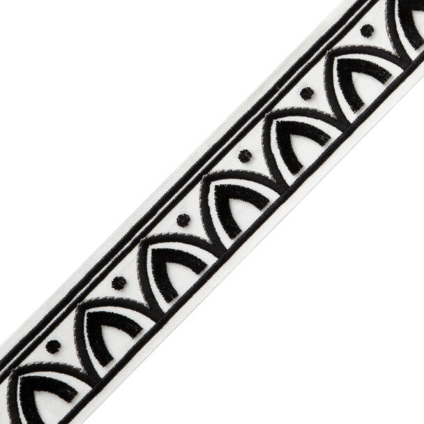 Alessia Velvet Border - Ebony