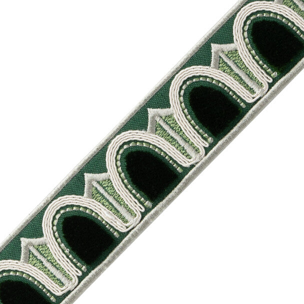 Dorian Velvet Border - Evergreen