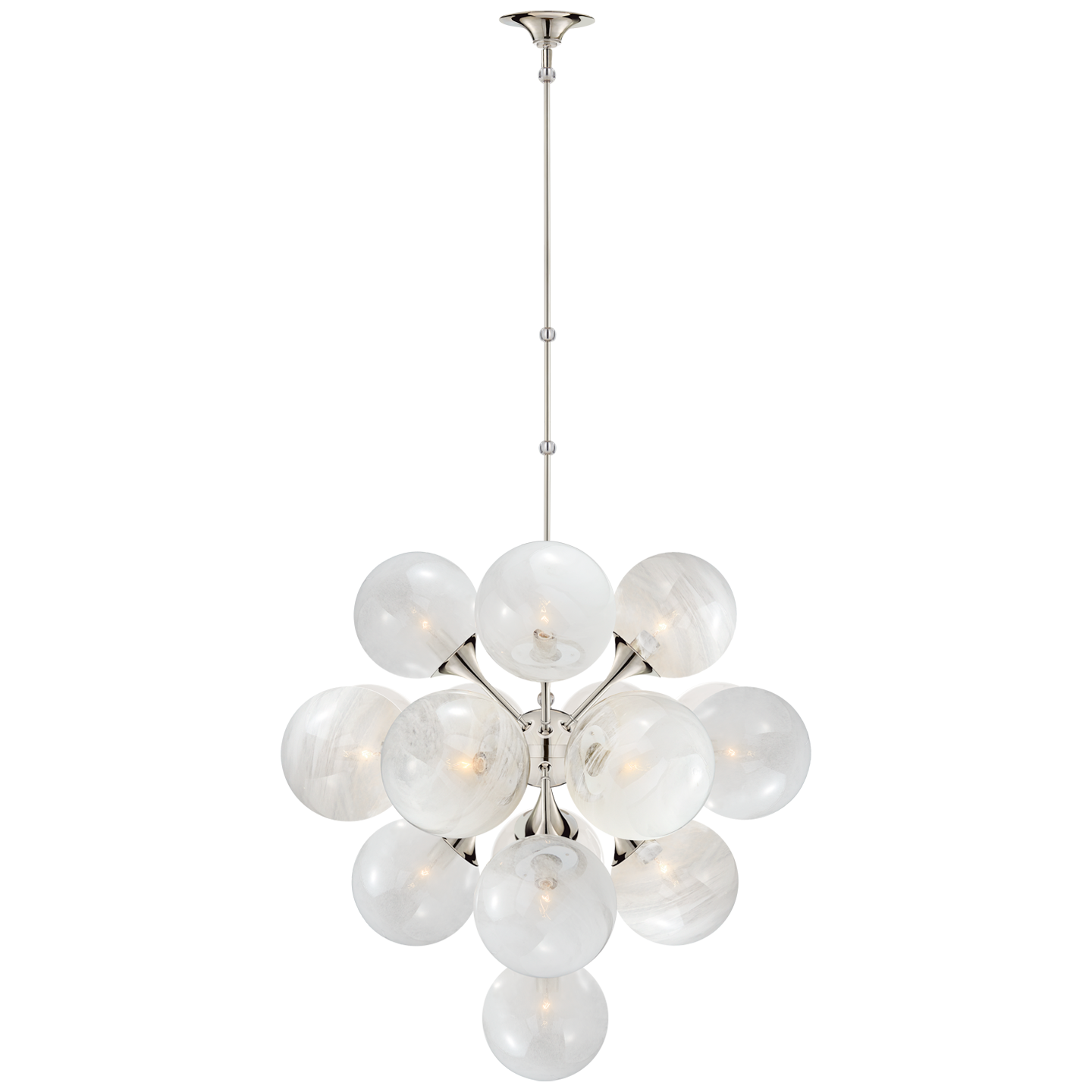 Cristol Large Tiered Chandelier - Polished Nickel