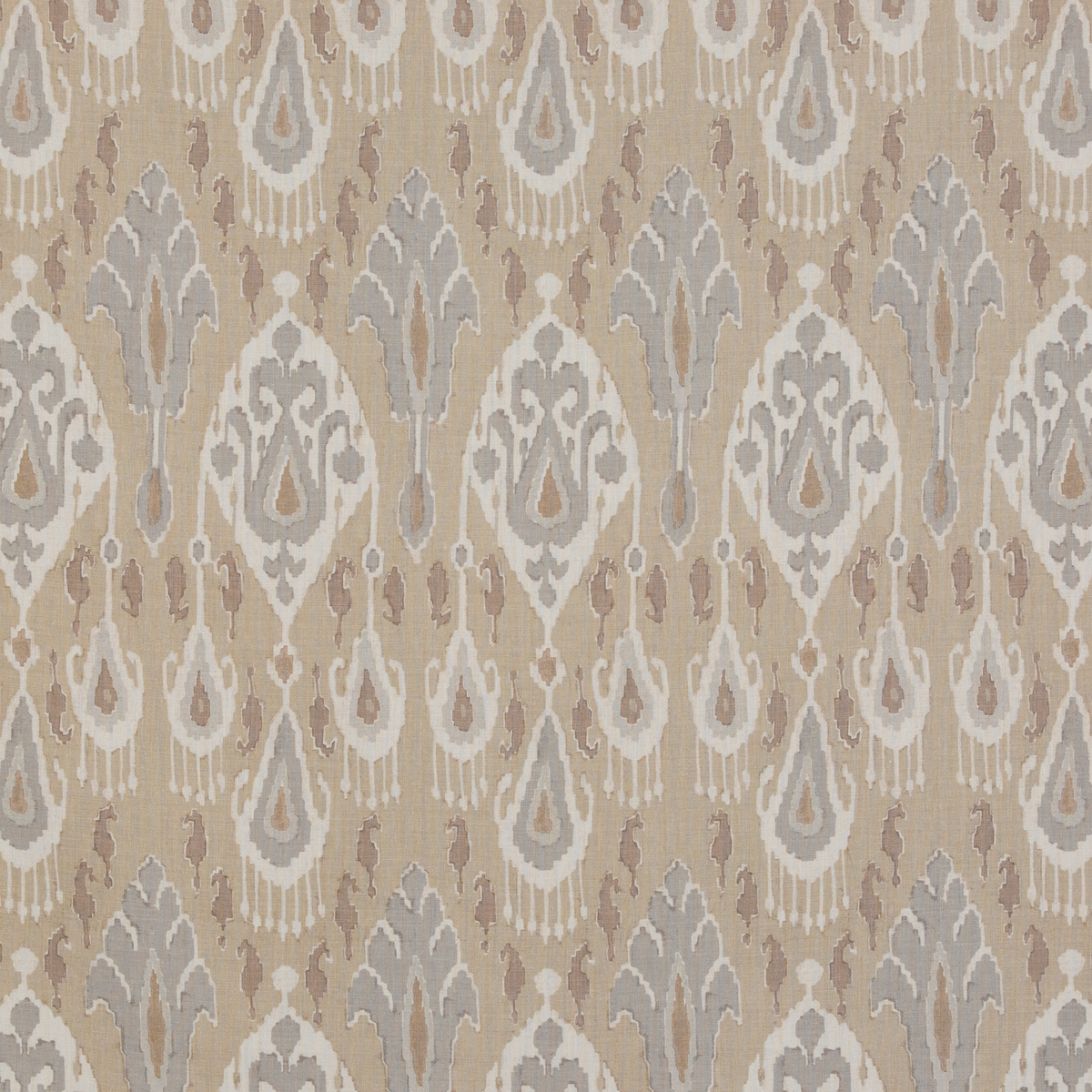 GP & J Baker | Ikat Bokhara Linen fabric - Parchment