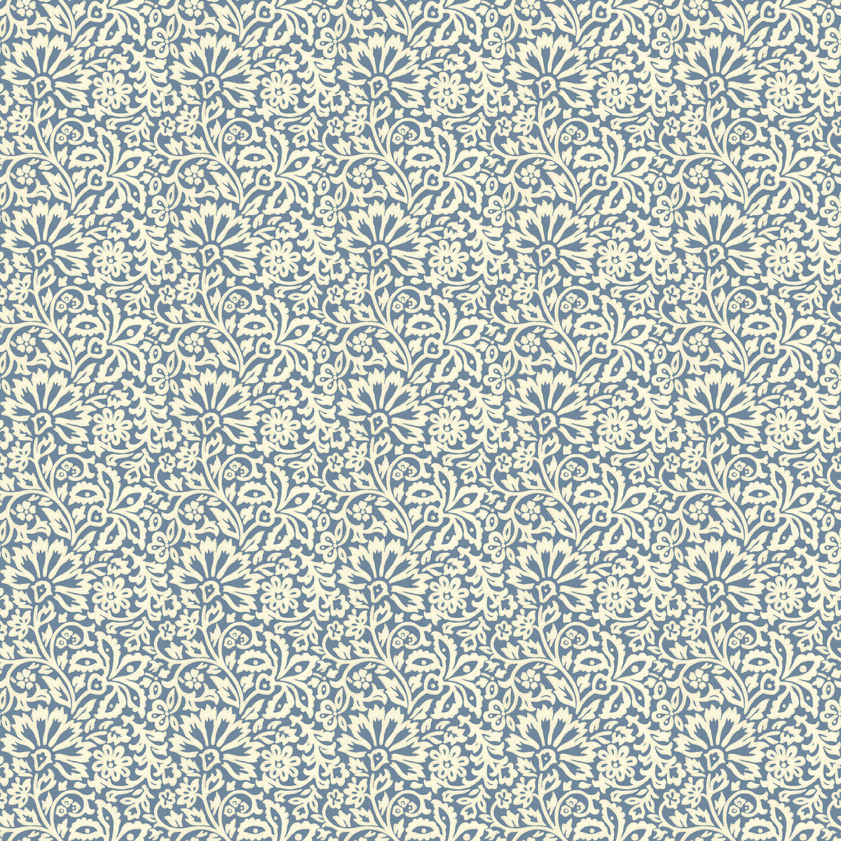 GP & J Baker | Flora wallcovering - Indigo