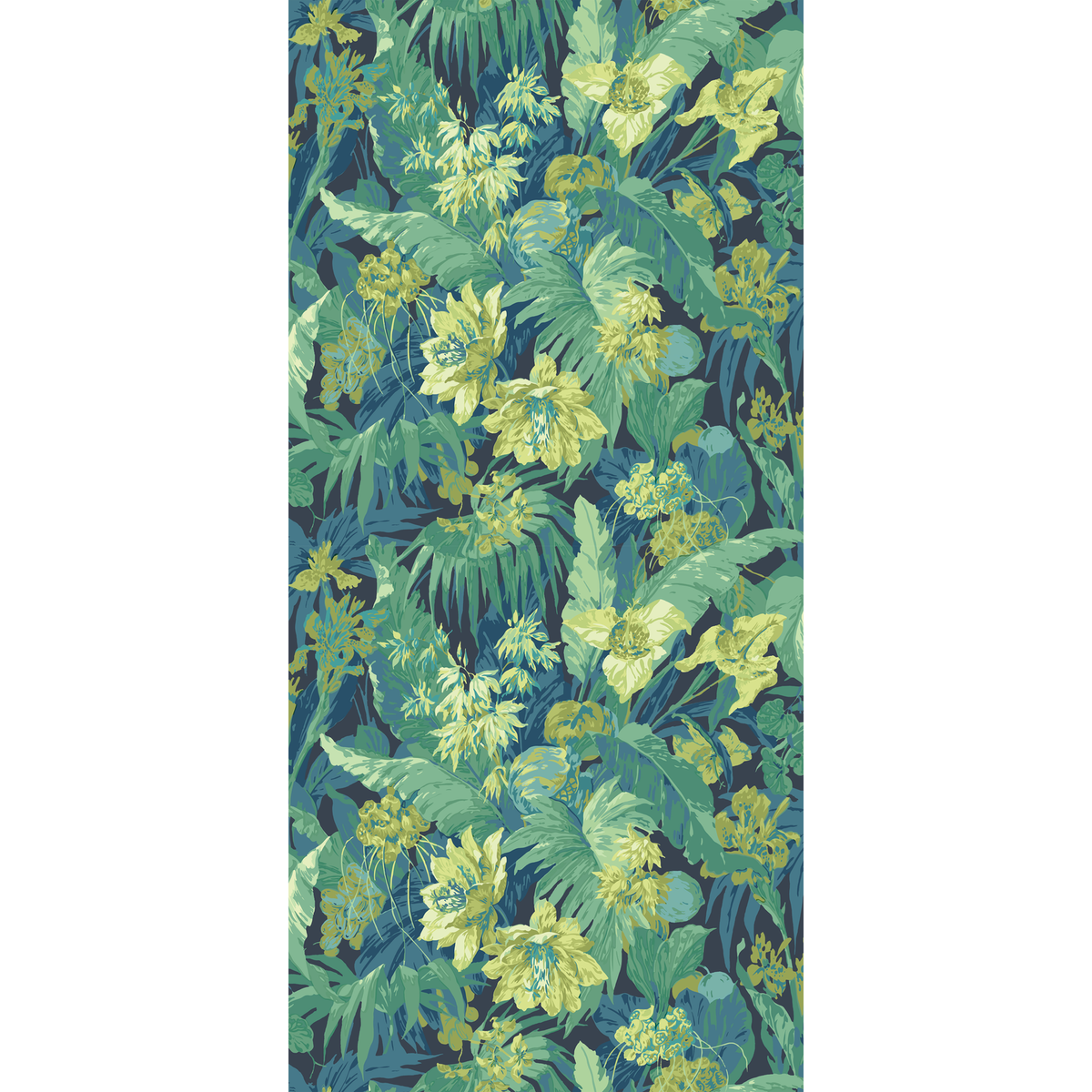 GP & J Baker | Tropical Floral wallcovering - Indigo/Teal