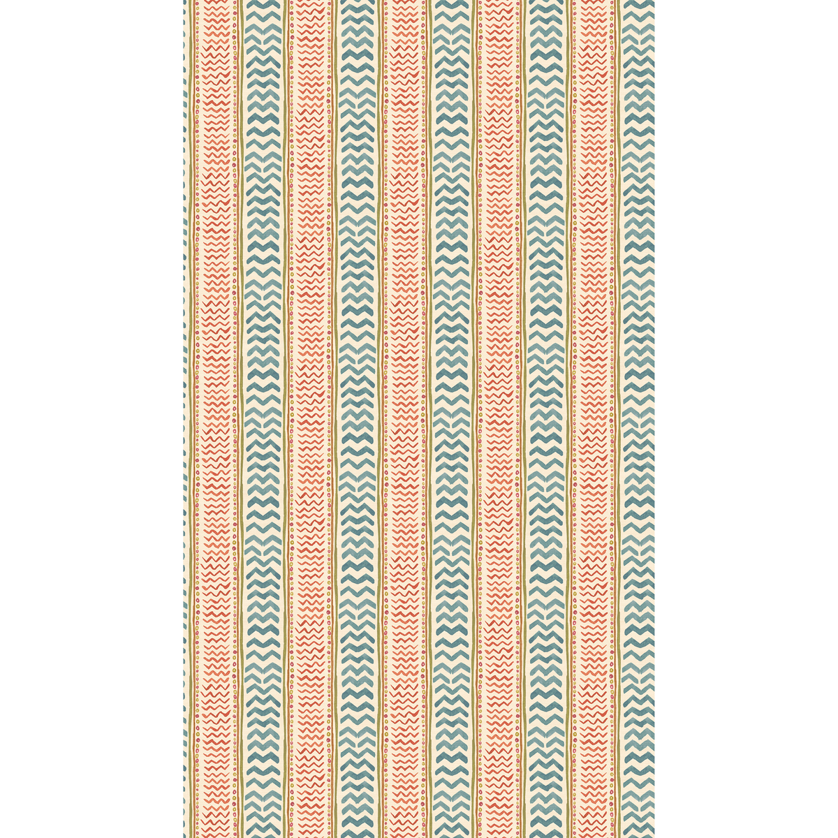 GP & J Baker | Wriggle Room wallcovering - Teal/Spice