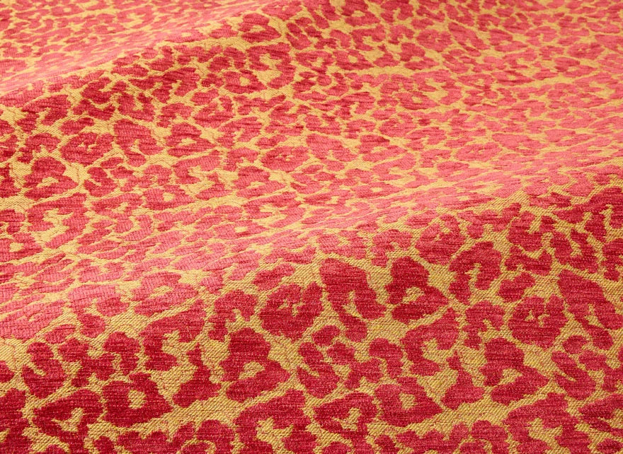 Pierre Frey Leopard Chenille - Raspberry