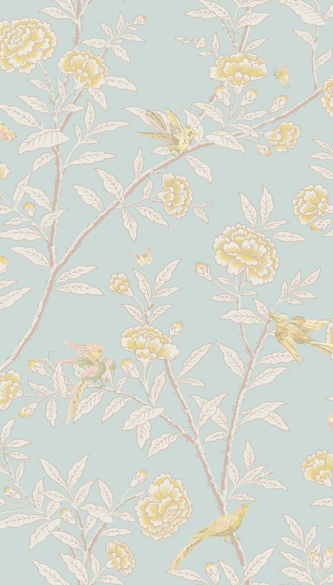 Cole & Son Roseberry with Birds - Powder Blue