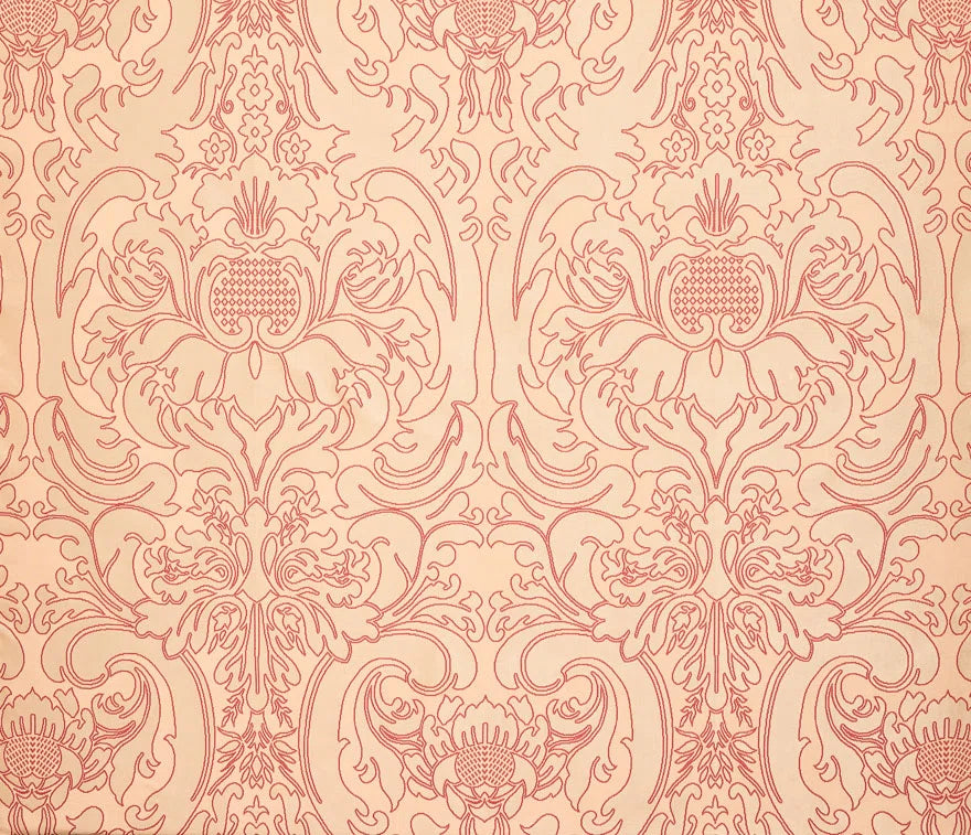 Pierre Frey Embroidered French Damask - New Tomato