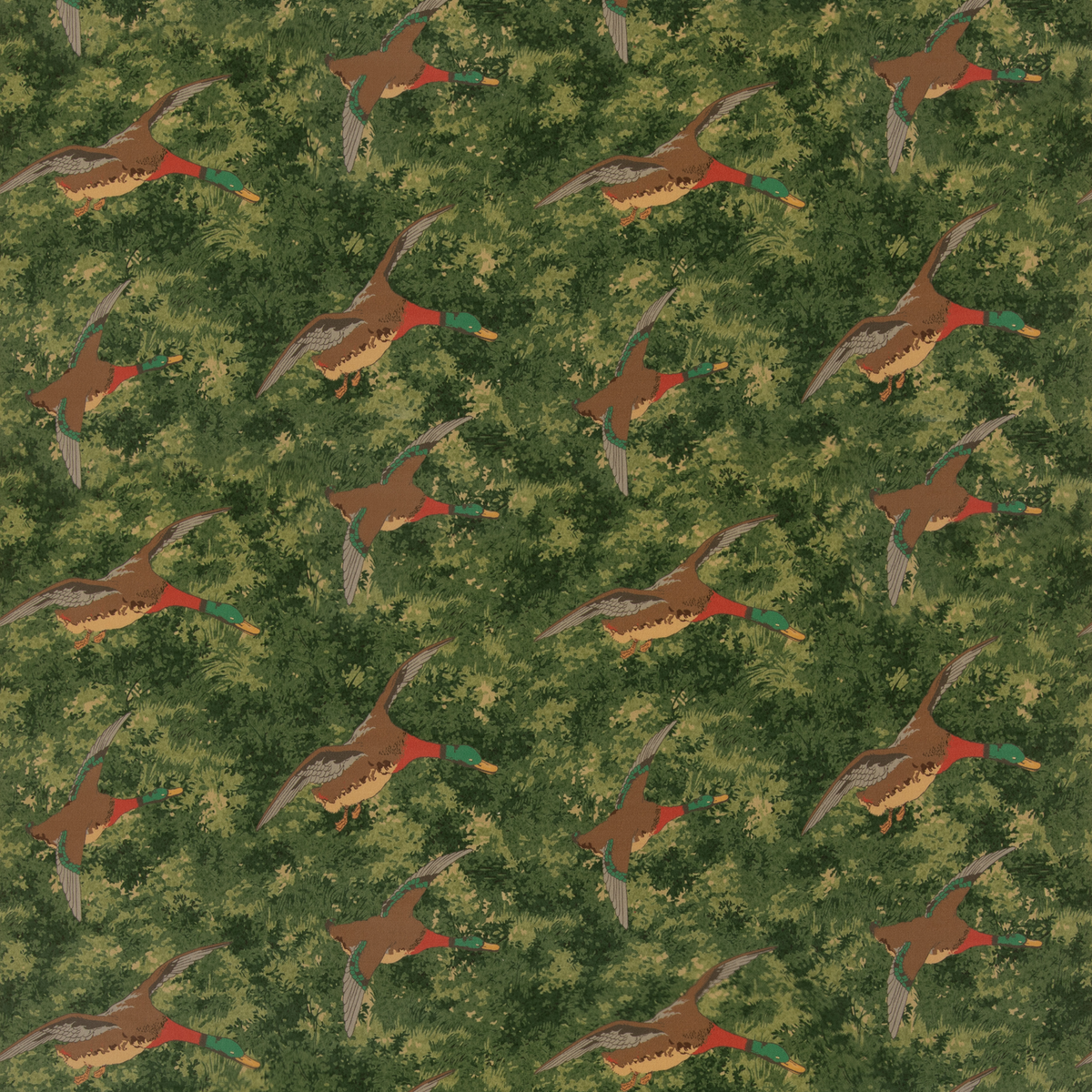 Mulberry Home | Forest Ducks Velvet fabric - Emerald