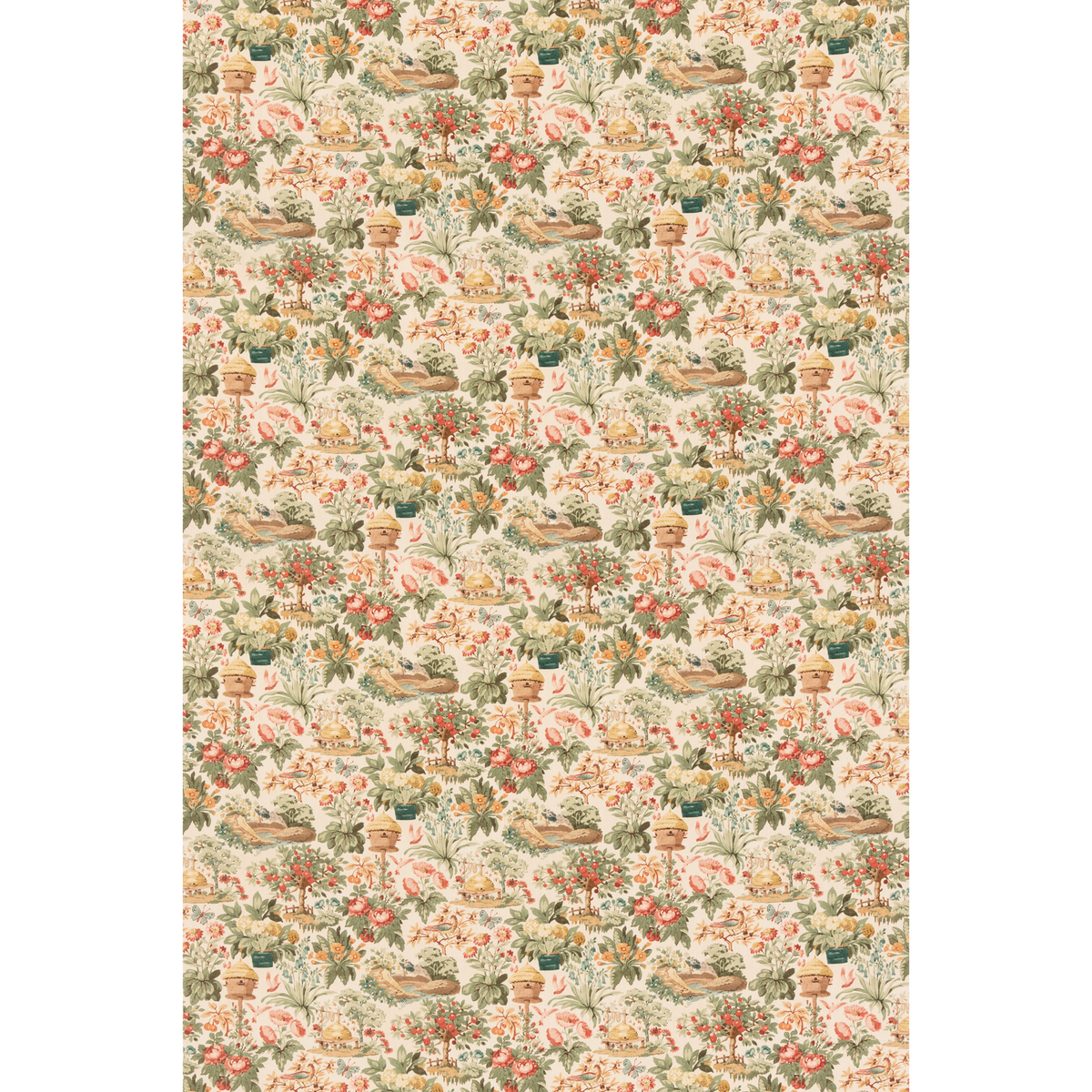 Mulberry Home | Mulberry Garden fabric - Red/Green
