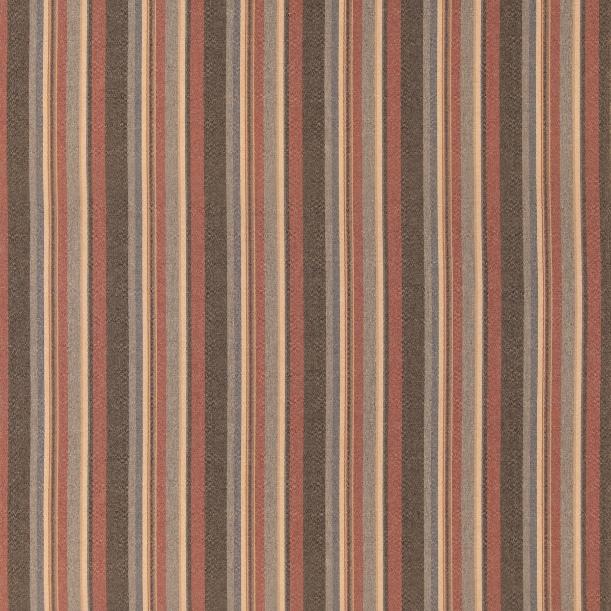 Mulberry Home | Lindisfarne Stripe fabric - Russet/Slate
