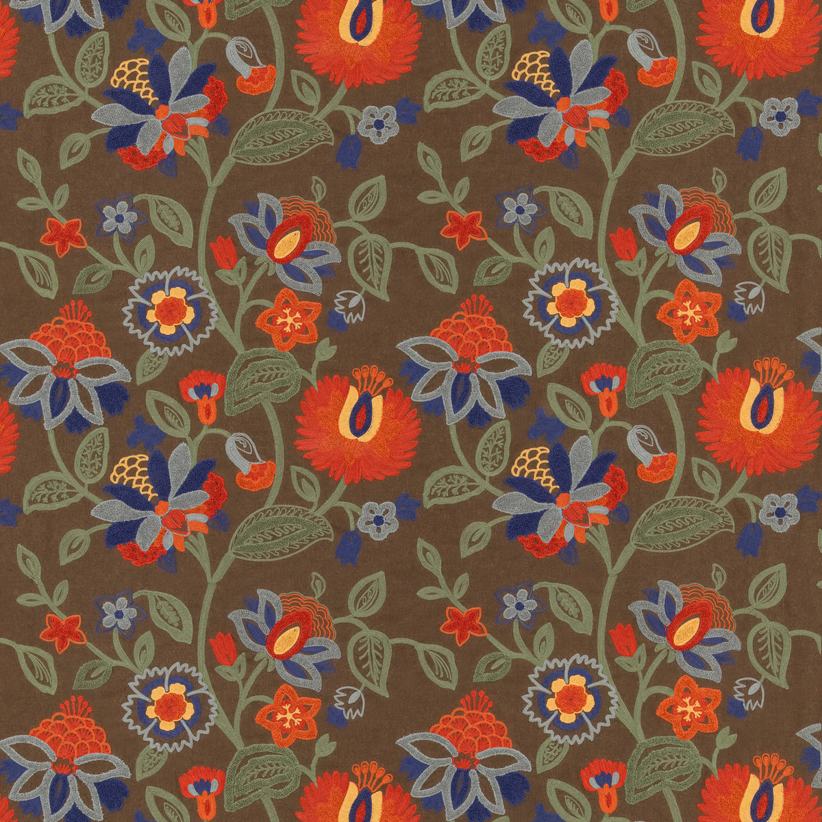 Mulberry Home | Gorton fabric - Red/Teal