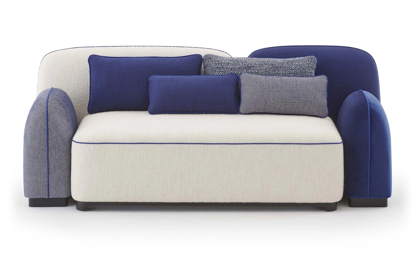 Pierre Frey Dolmen - Lacquered beech; Piping - Simple seams - Stretched fabric; Removable cushion(s)