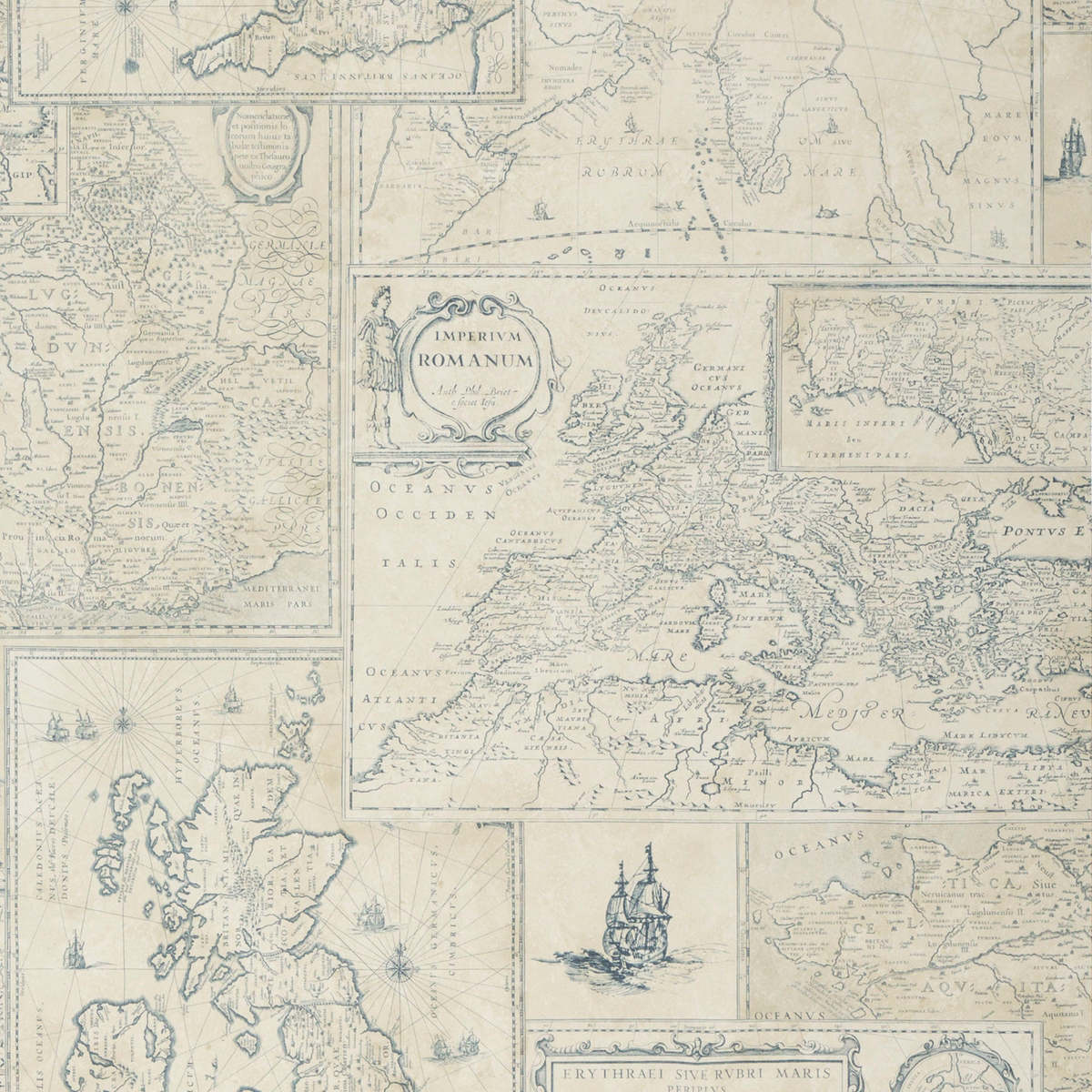 Mulberry Home | Bohemian Travels wallcovering - Indigo
