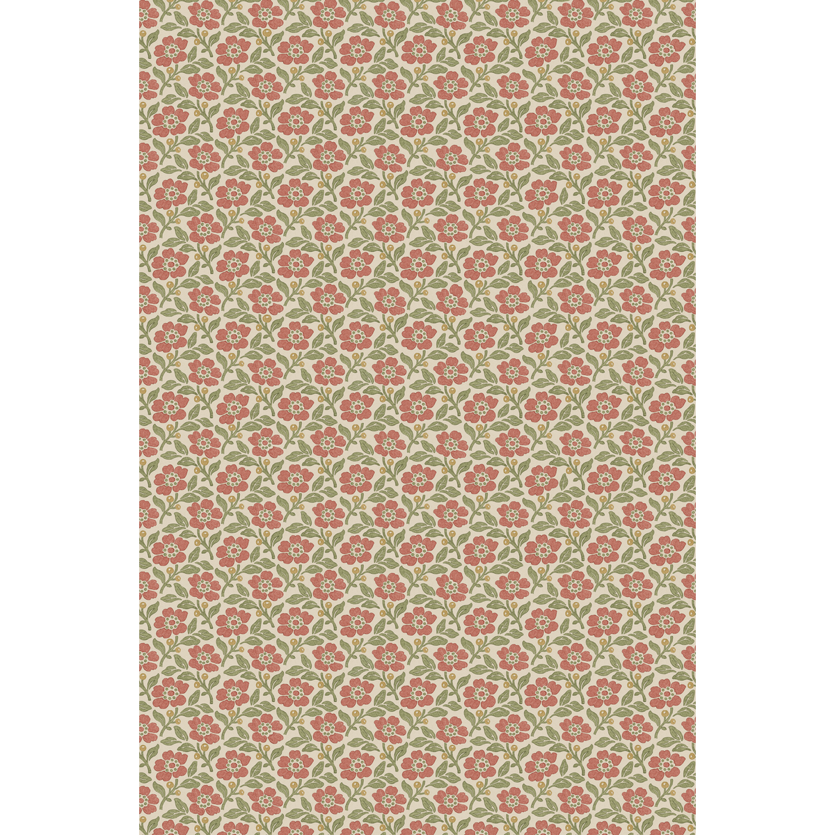 Mulberry Home | Martock Sprig wallcovering - Red/Green