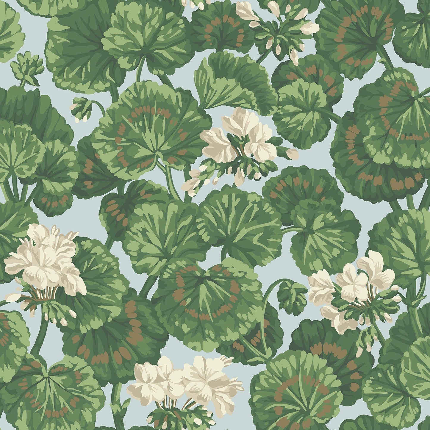 Cole & Son Geranium - White & Sage on Seafoam