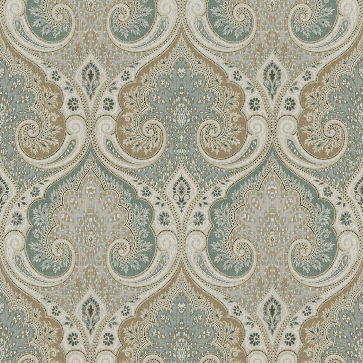 Baker Lifestyle | Latika fabric - Aqua/Taupe