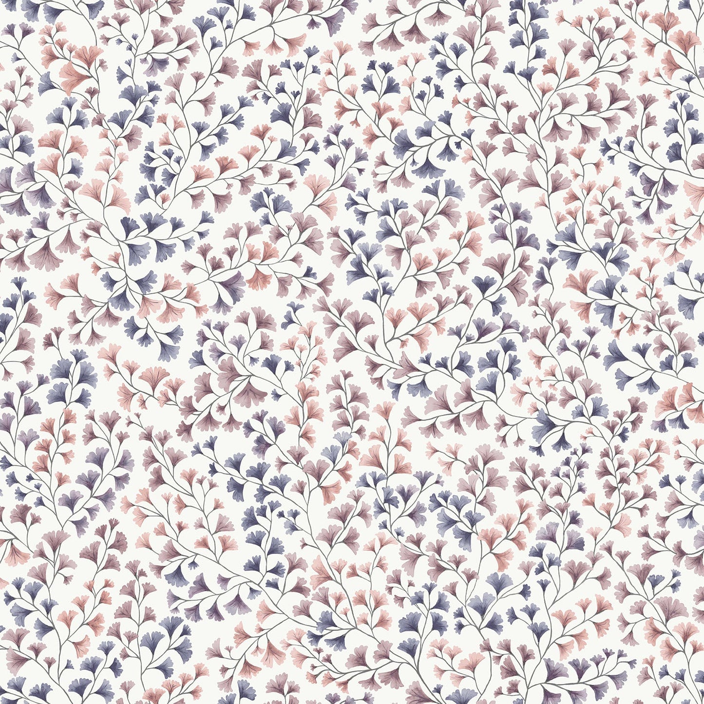 Cole & Son Maidenhair - Mulberry, Ink & Alabaster Pink